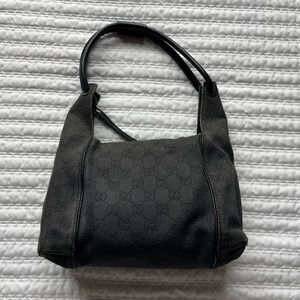 Gucci Denim and Leather Black Shoulder Bag Vintage